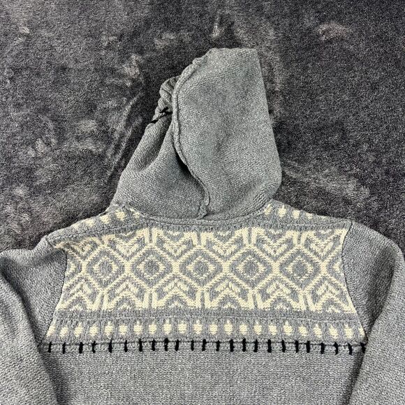 J. Jill Fair Isle Hooded Cardigan Sweater Hand Embroidered Nordic Women's L NWT - Picture 10 of 12